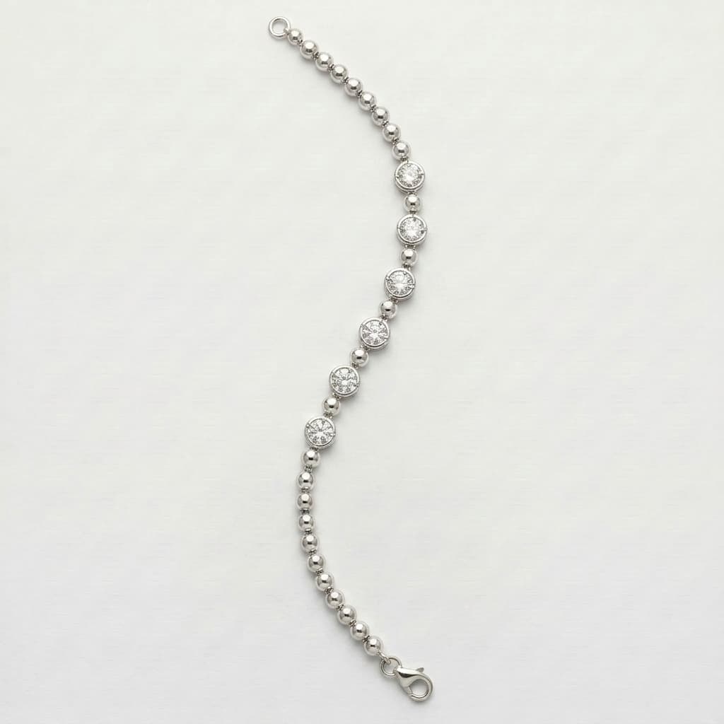 Bezel Dot & Bead Bracelet