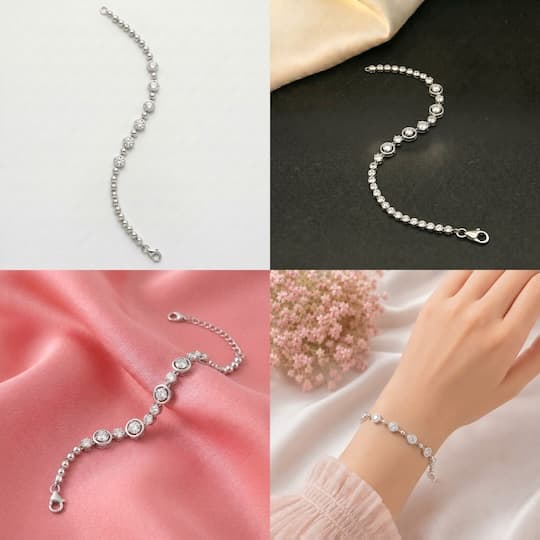 Bezel Dot & Bead Bracelet 5
