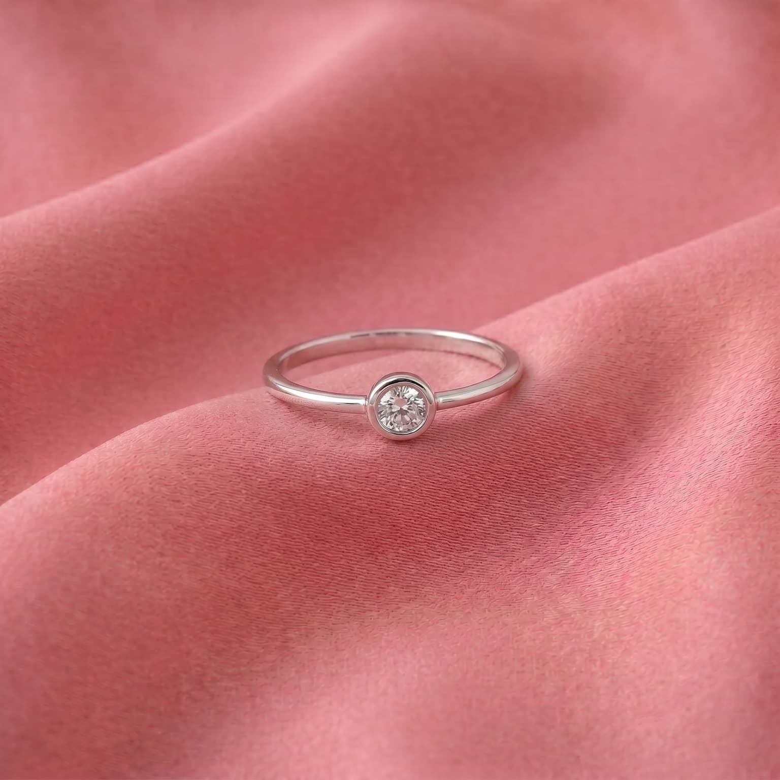 Bezel Dot Solitaire Ring 3