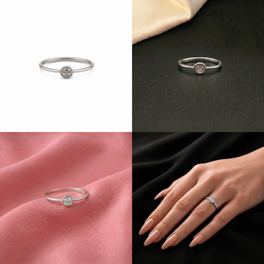 Bezel Dot Solitaire Ring 5