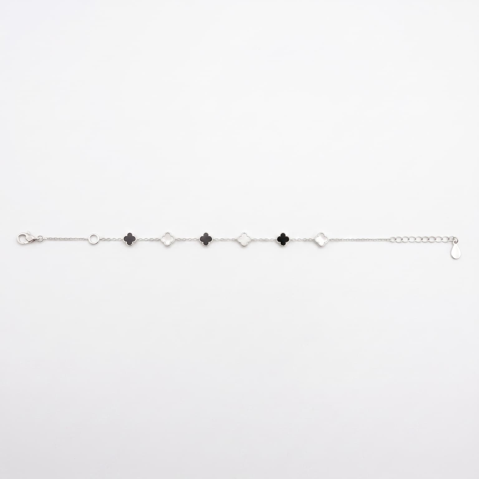 Clover Onyx & Pearl Bracelet