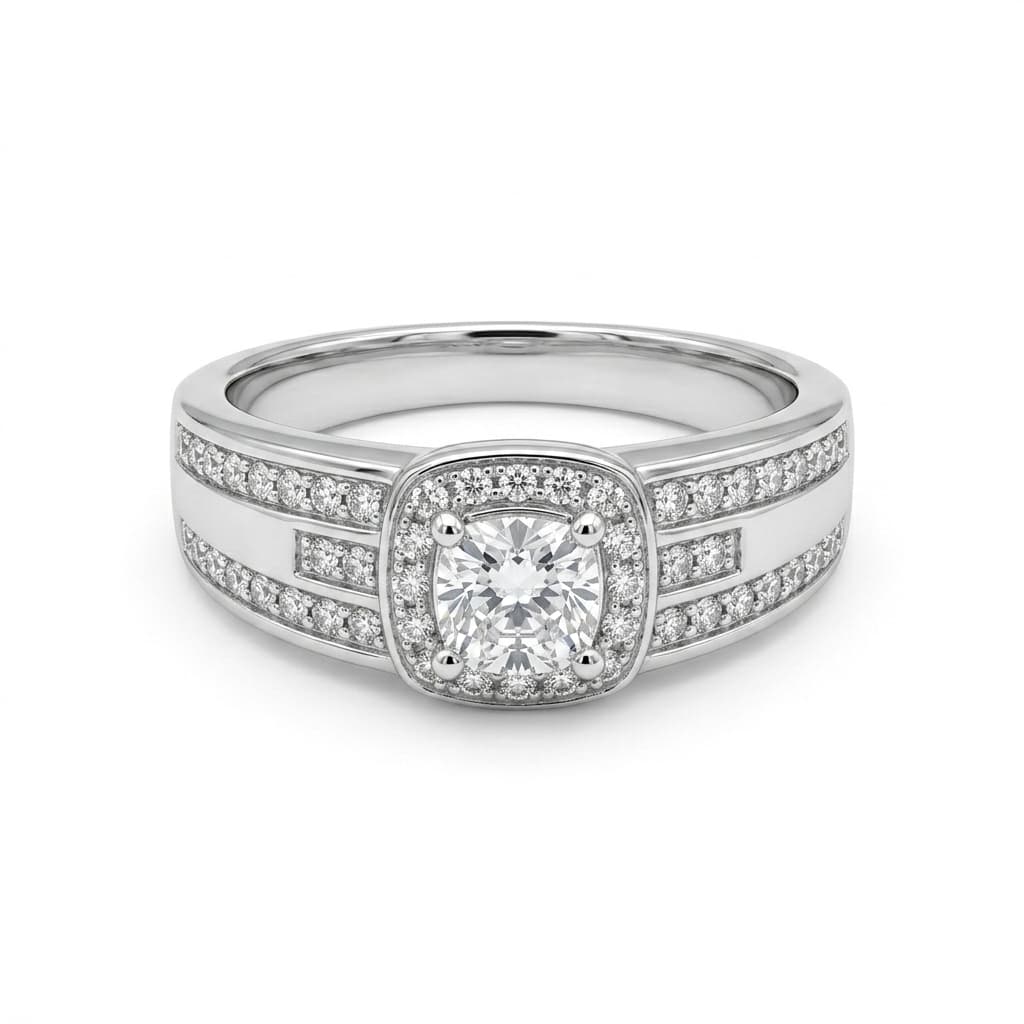 Cushion Halo Statement Ring