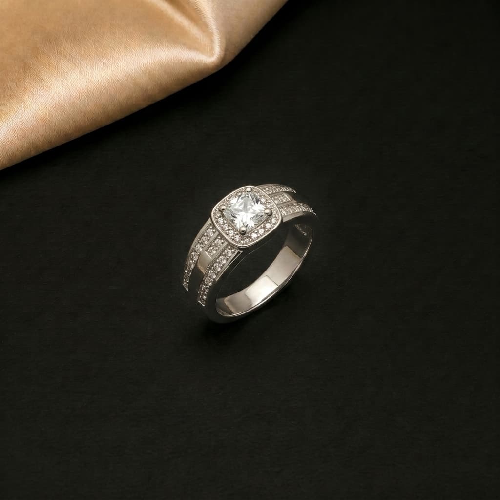 Cushion Halo Statement Ring
