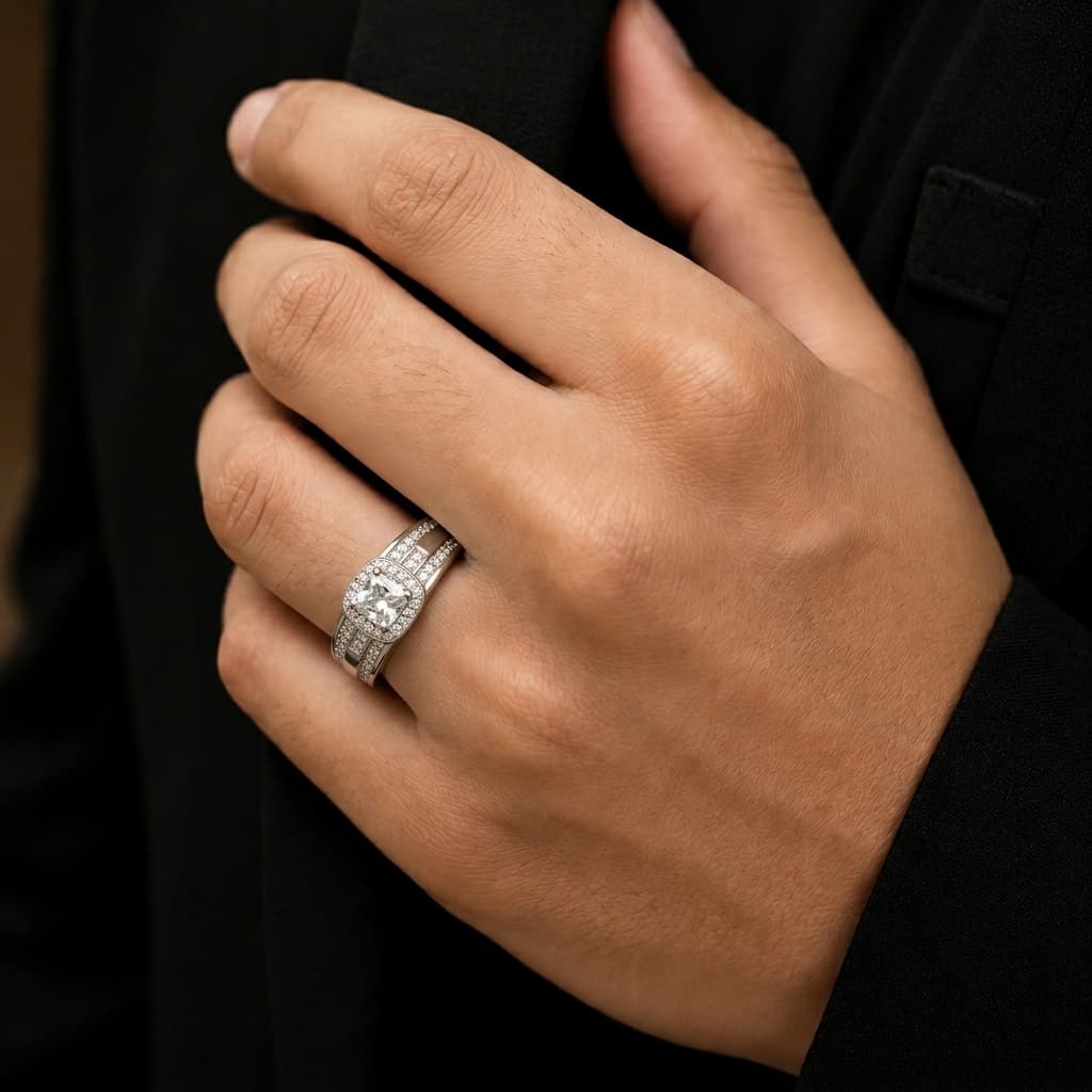 Cushion Halo Statement Ring 4