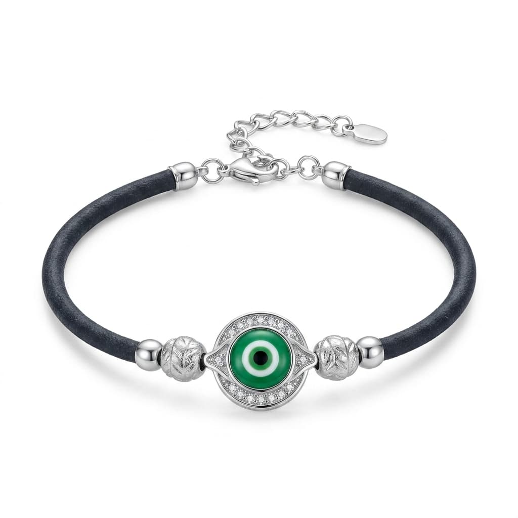Emerald Evil Eye Cord Bracelet