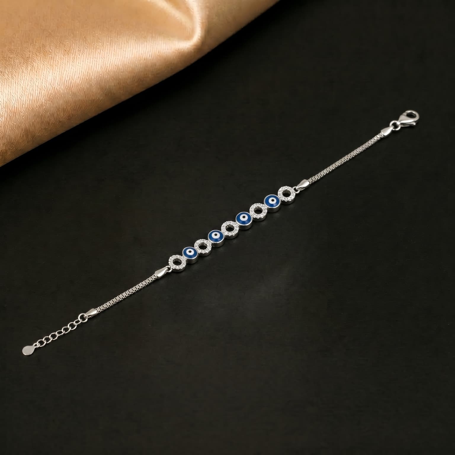 Evil Eye Disc Station Bracelet