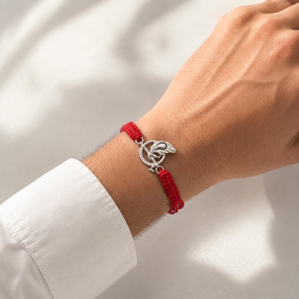 Feather Wing CZ Silver Rakhi 4