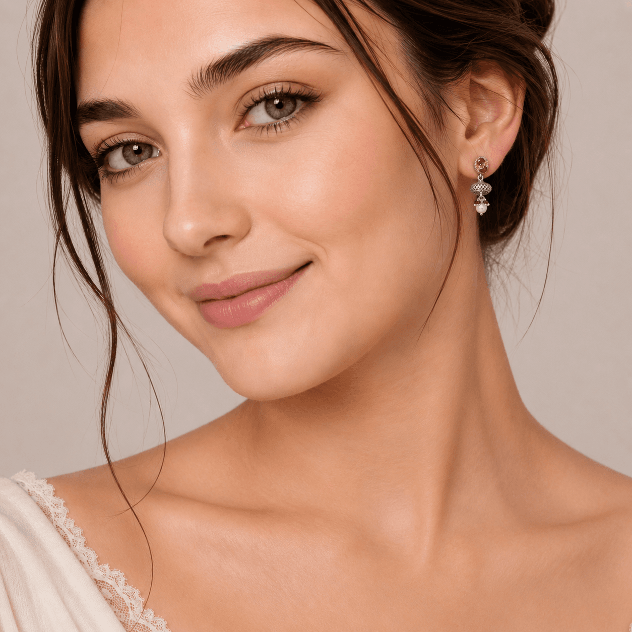 Filigree Dome Pearl & Garnet Drops 4