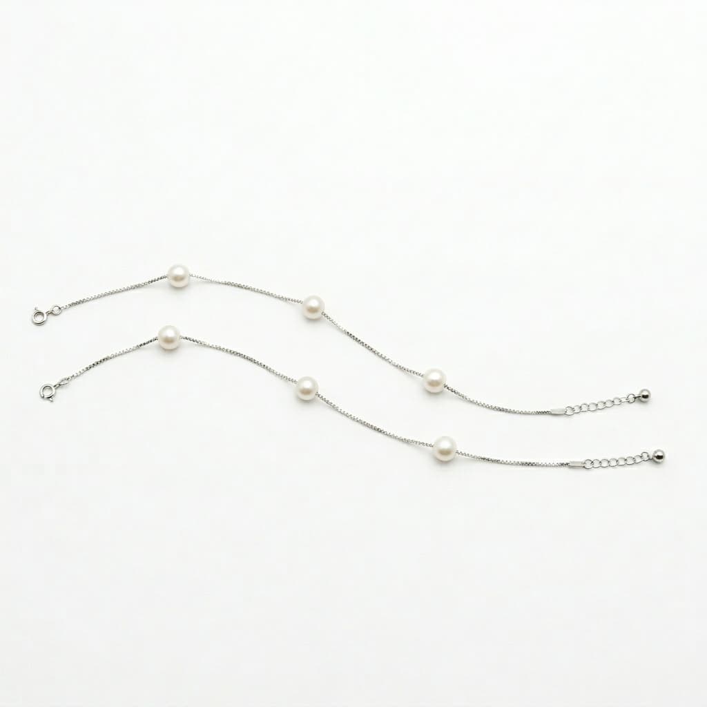 Floating Pearl Station Anklets