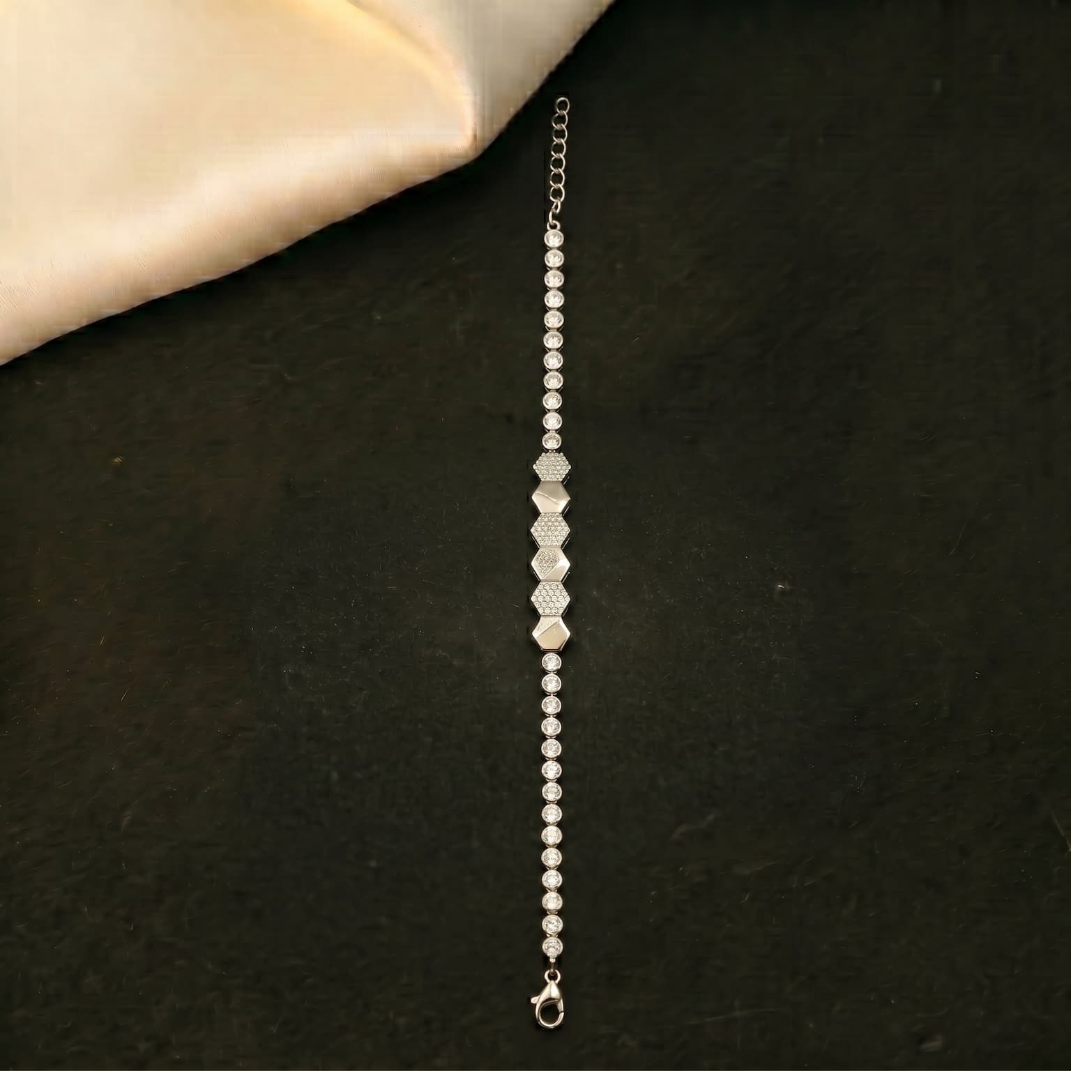 Hexagon Pave Bracelet