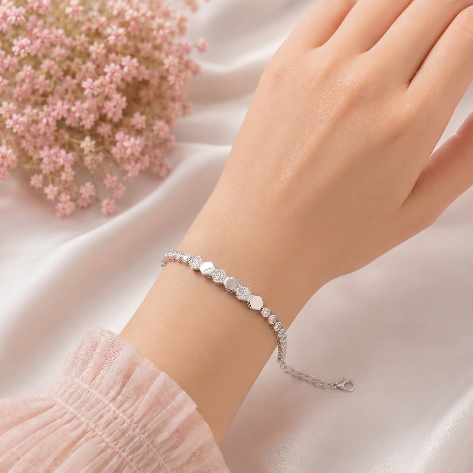 Hexagon Pave Bracelet 4