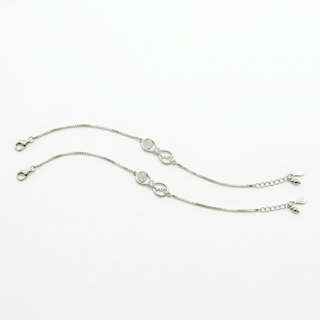 Infinity Love CZ Pave Anklets