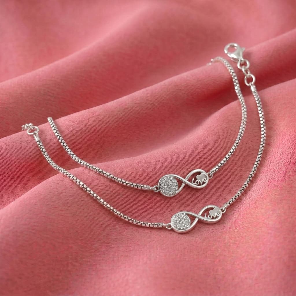 Infinity Love CZ Pave Anklets 3