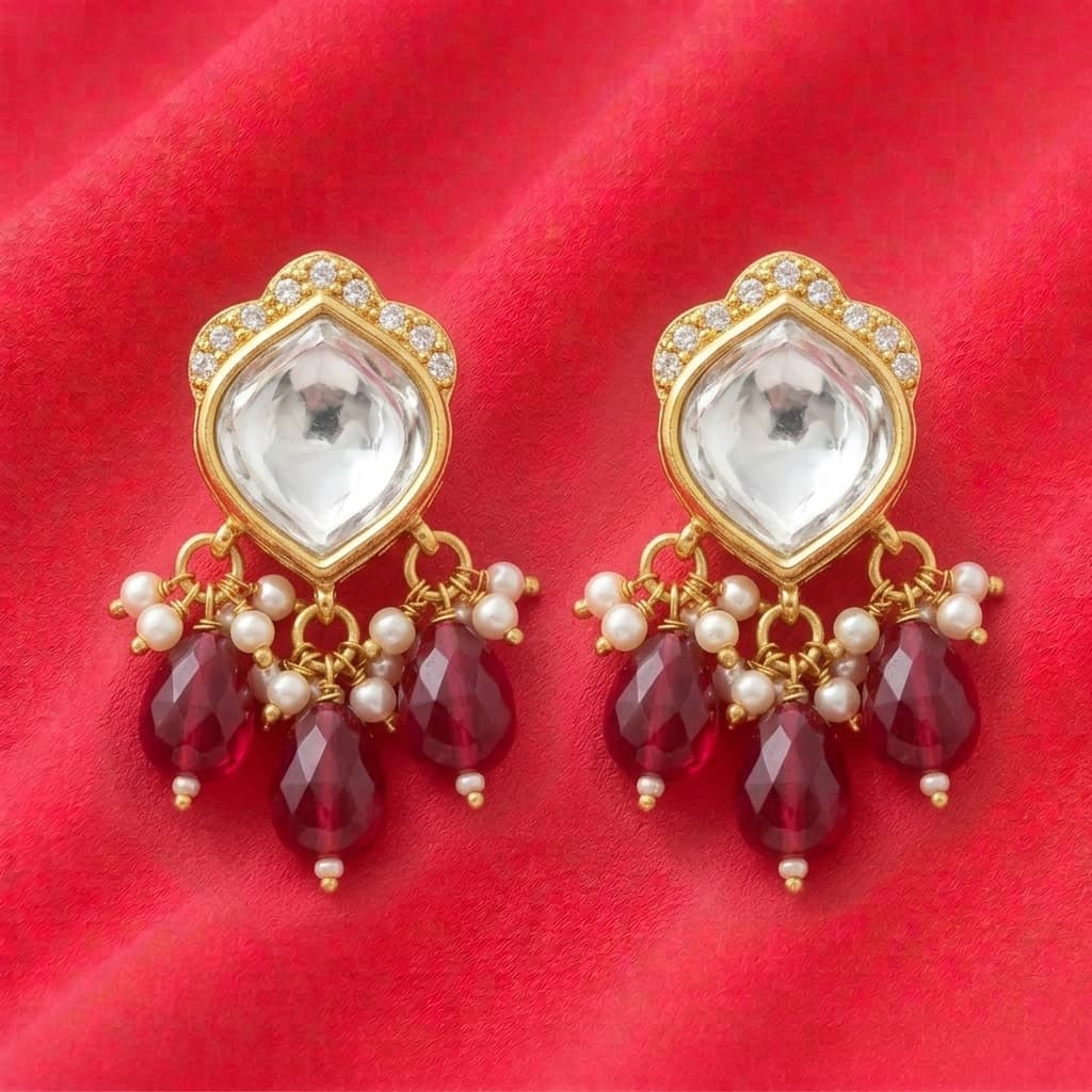 Kundan Ruby Drop Earrings 3