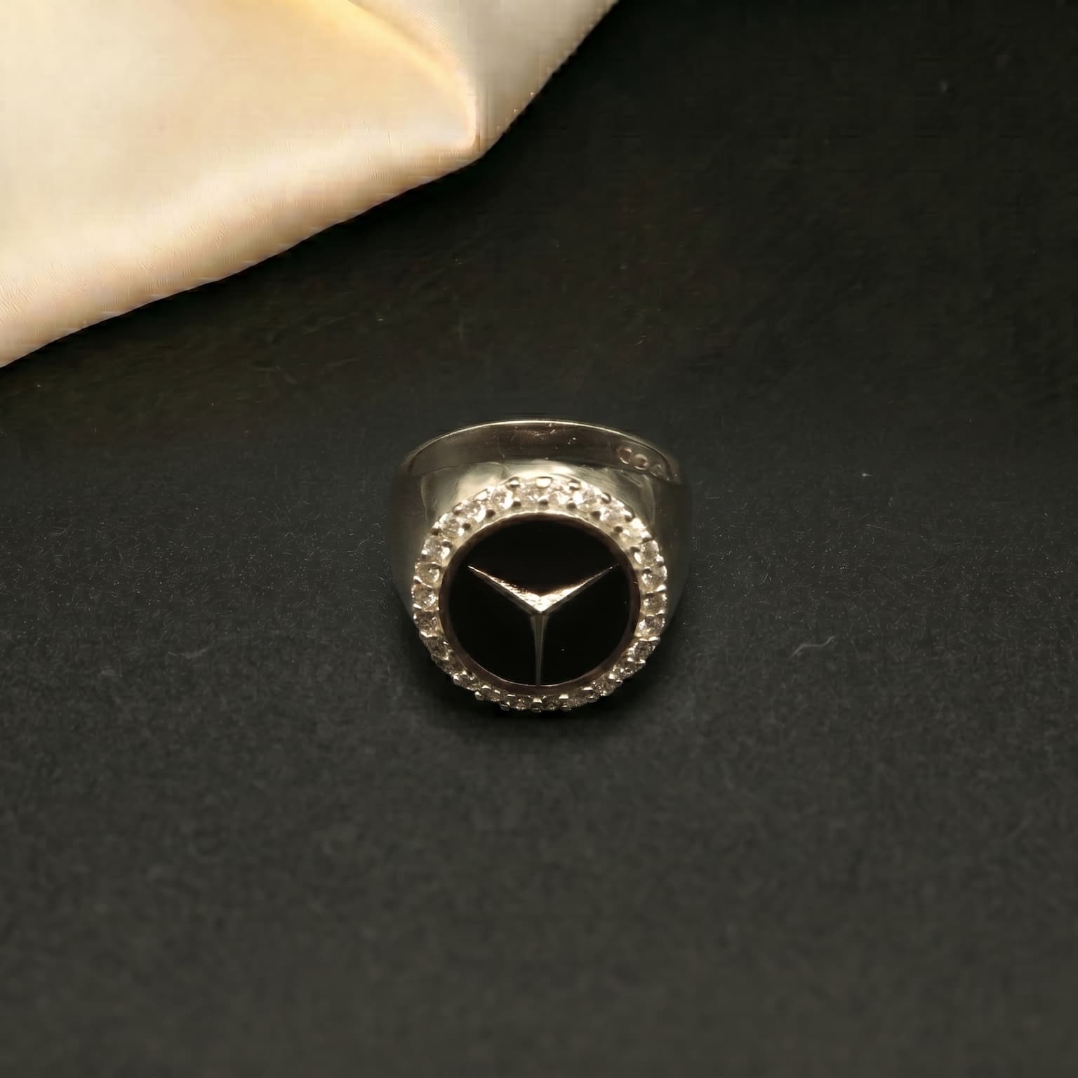Men's Onyx Star Signet Ring 3