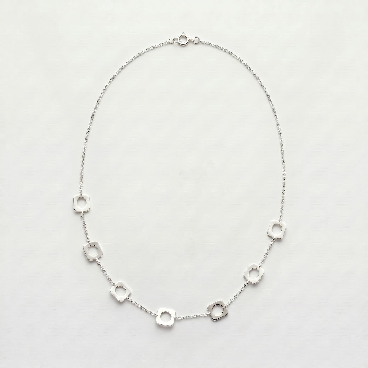 Open Square Station Necklace