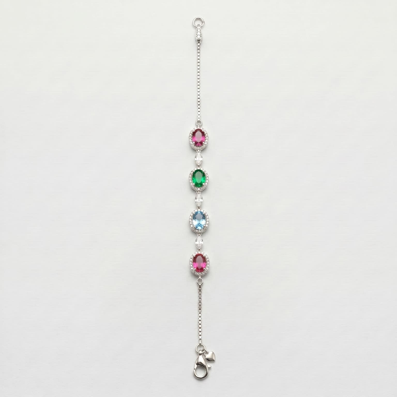 Oval Gemstone Halo Bracelet