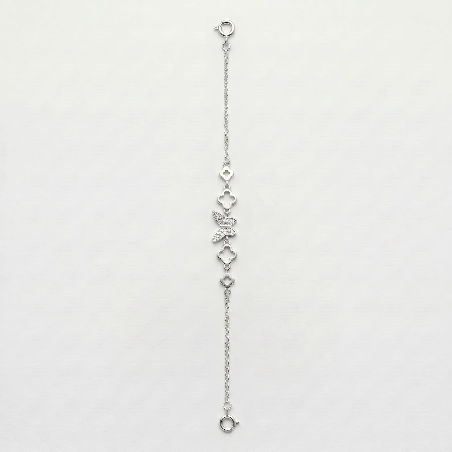 Pave Butterfly Clover Bracelet