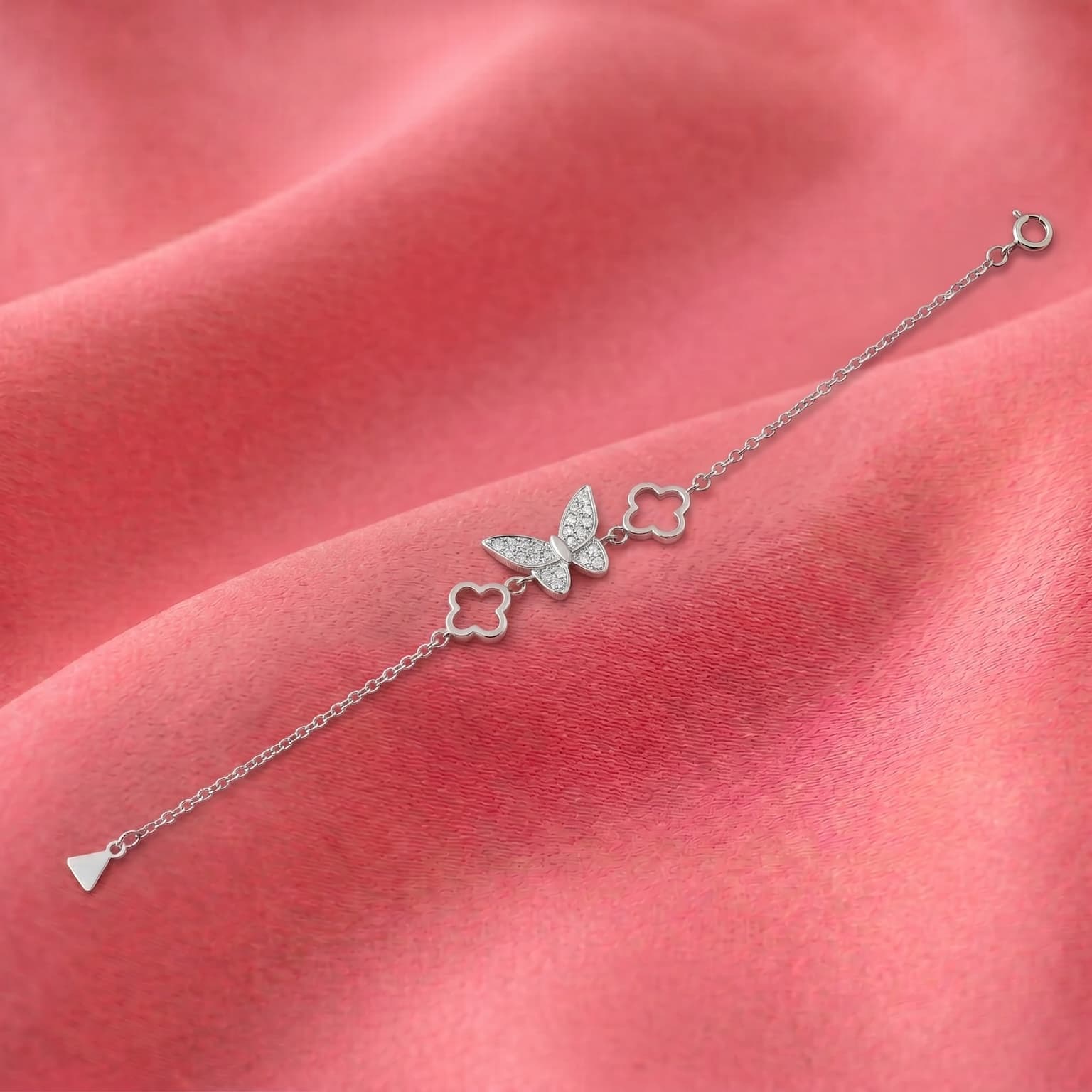 Pave Butterfly Clover Bracelet 3