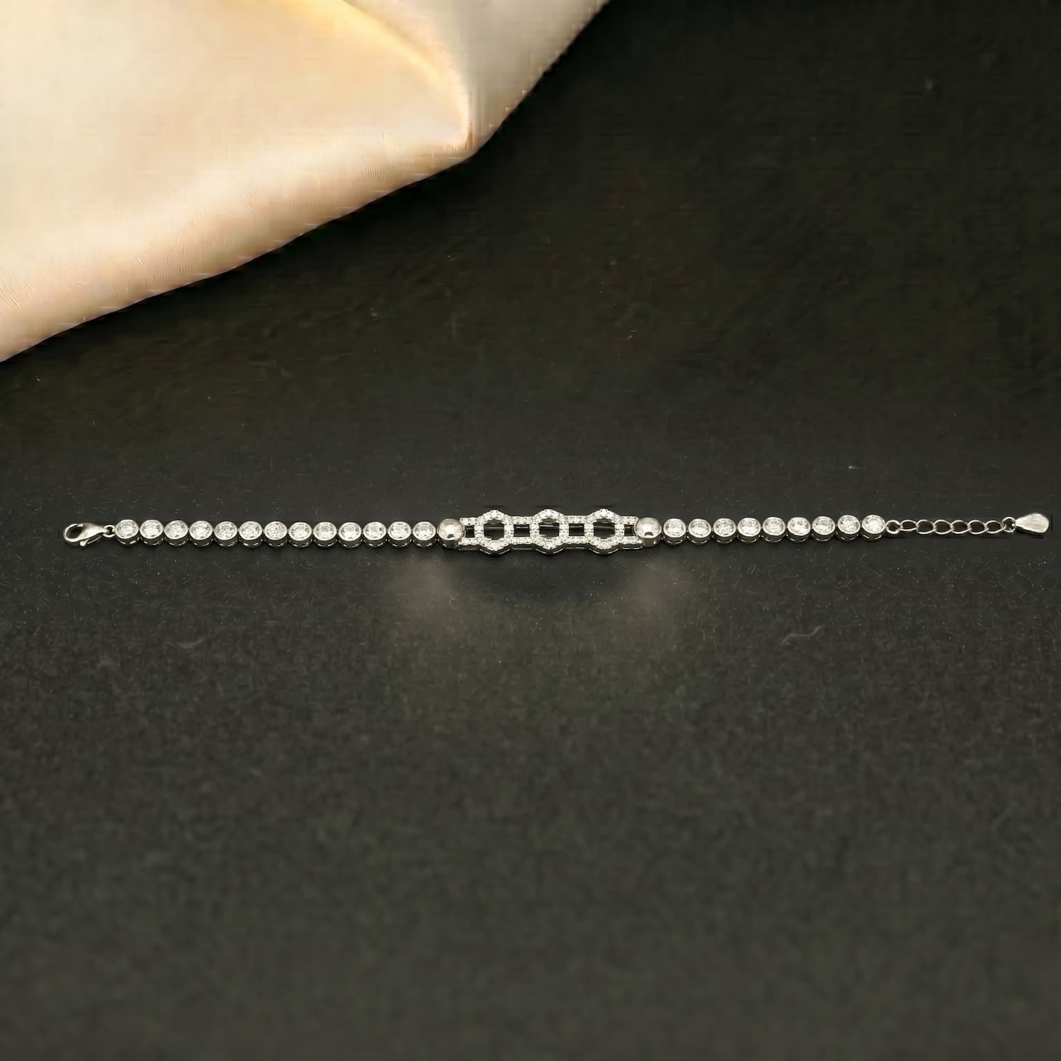 Pave Link Station Bracelet