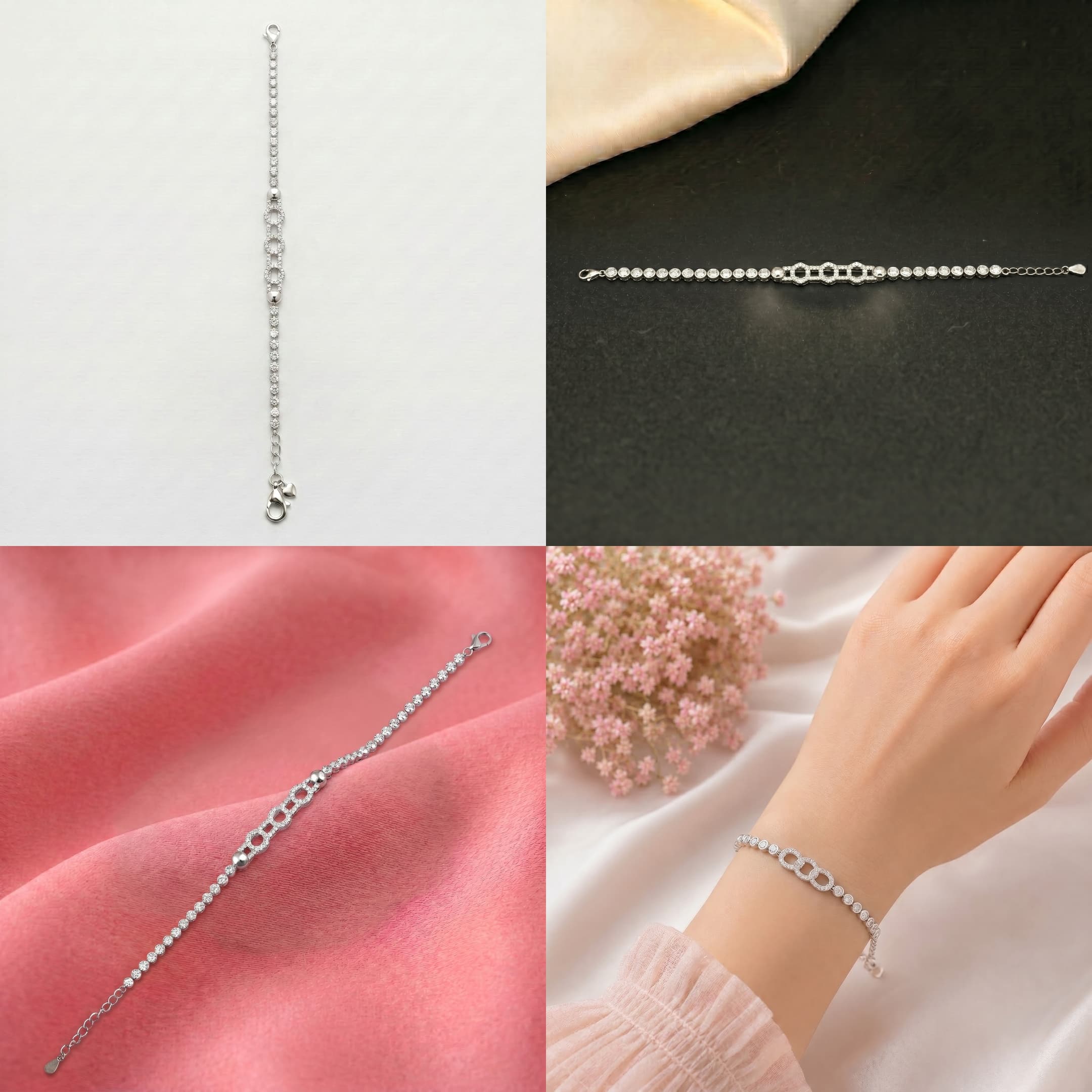 Pave Link Station Bracelet 5