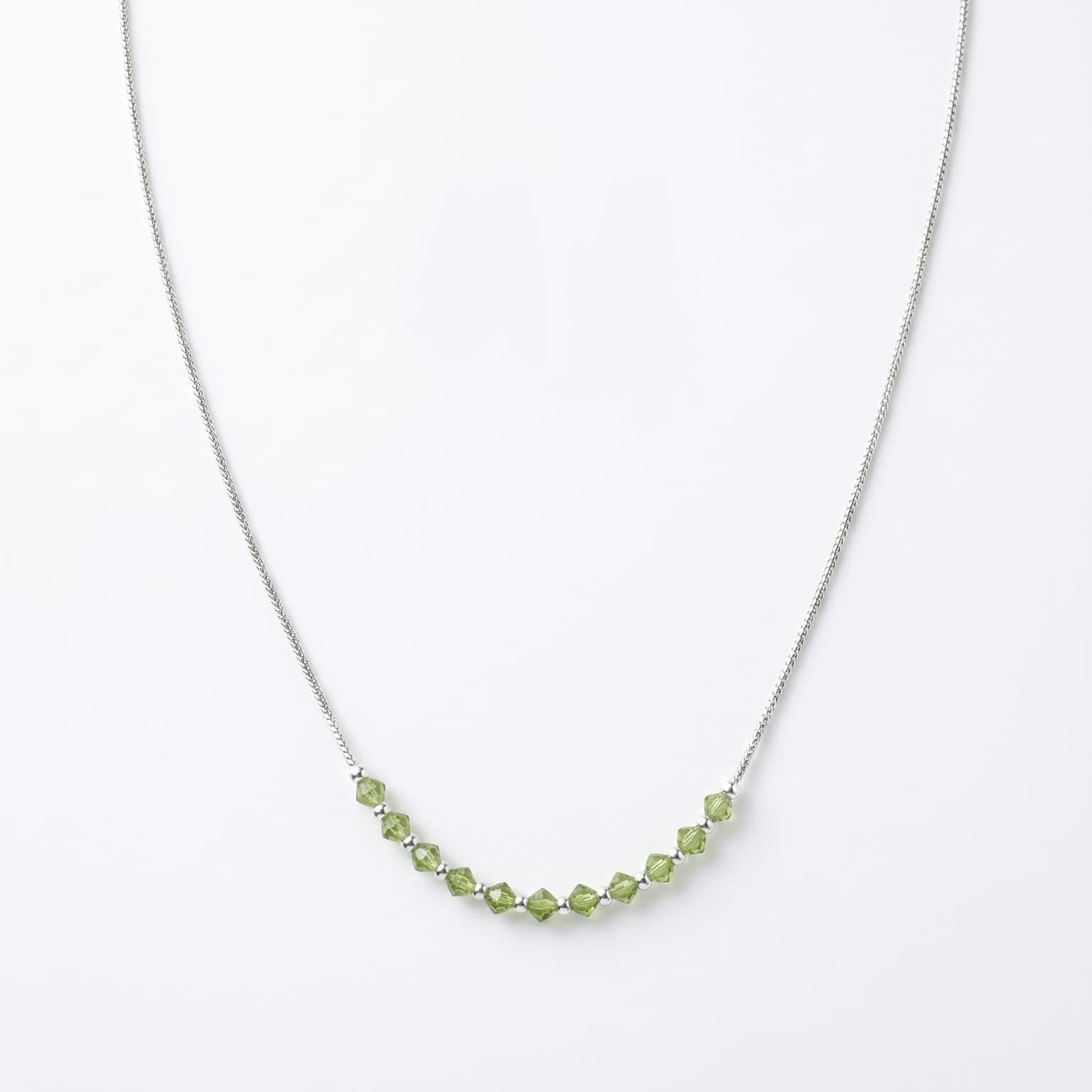 Peridot Crystal Bead Necklace