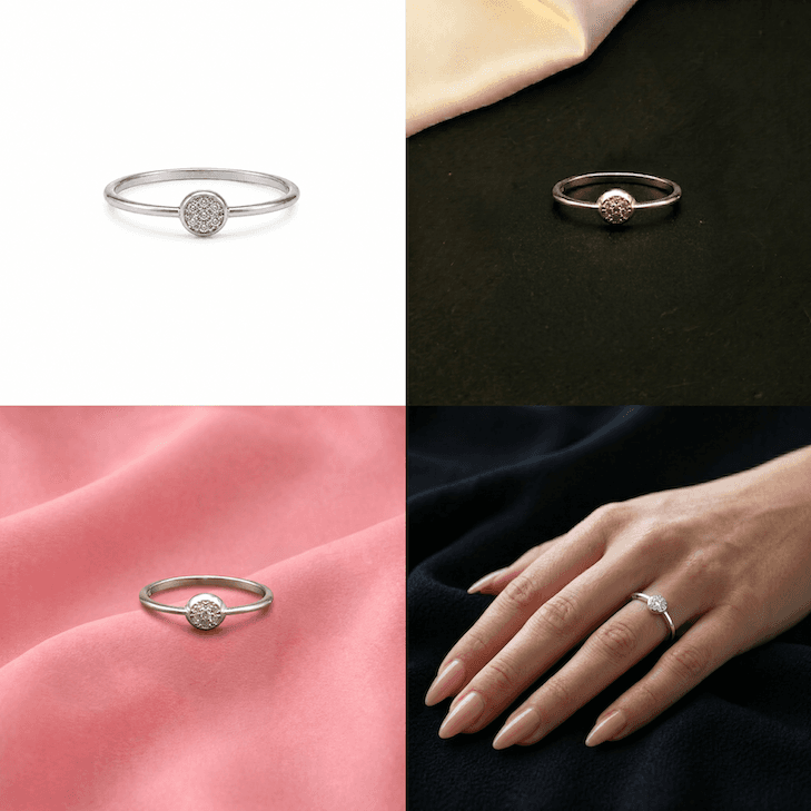 Petite Pave Dot Ring 5