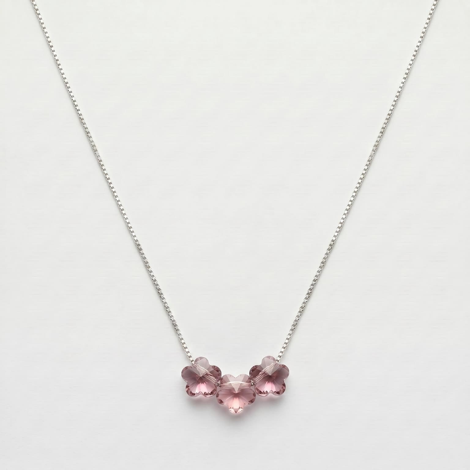 Rose Flower Crystal Necklace