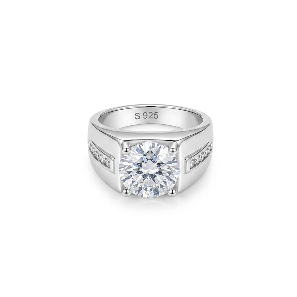 Round Solitaire Gents Ring