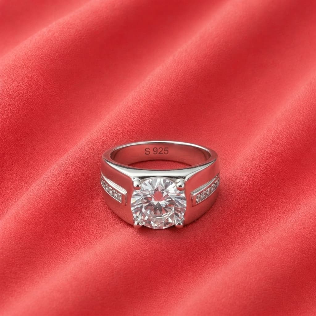 Round Solitaire Gents Ring 3