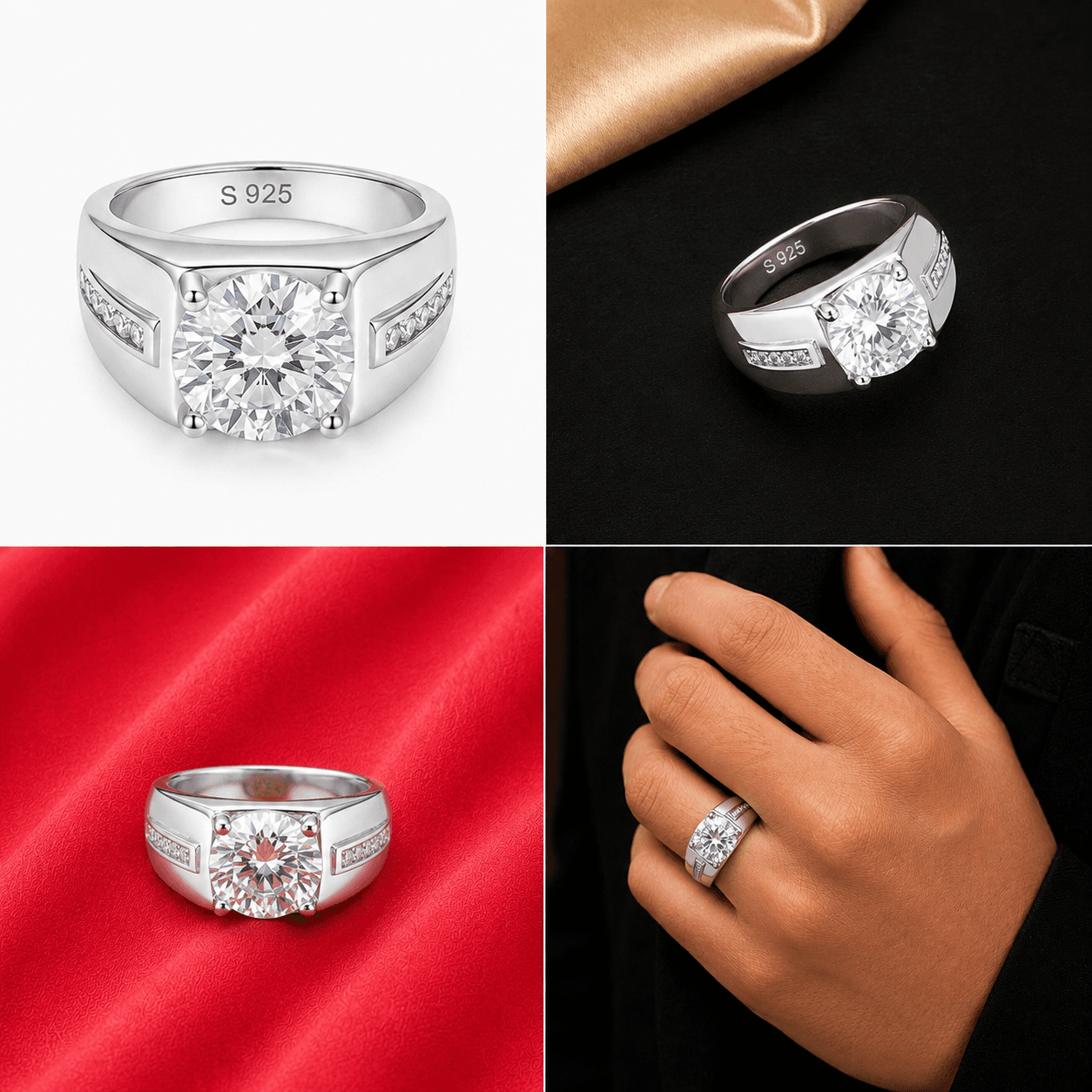 Round Solitaire Gents Ring 5