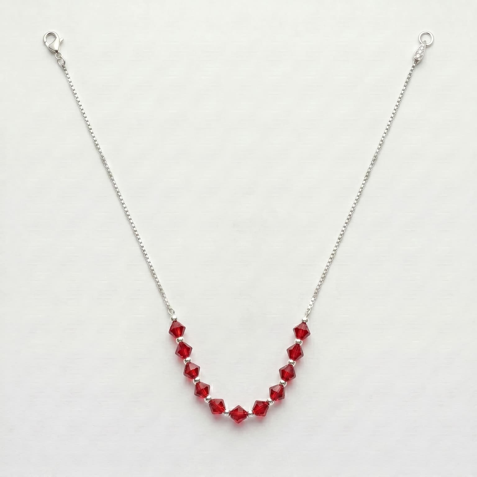 Ruby Crystal Bead Necklace