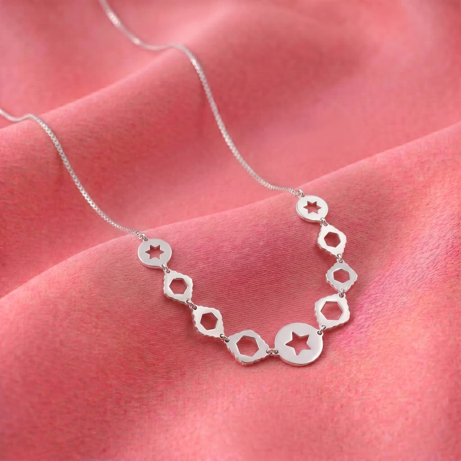 Star Disc Station Necklace 3