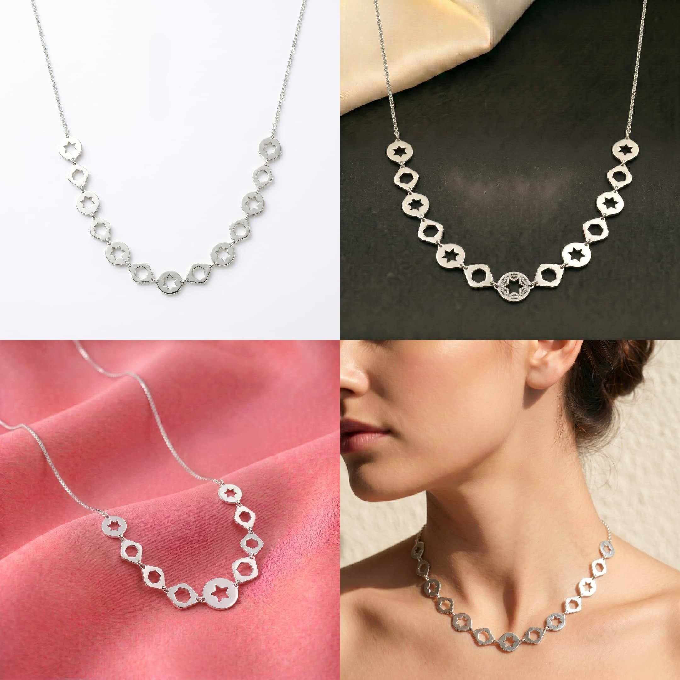 Star Disc Station Necklace 5