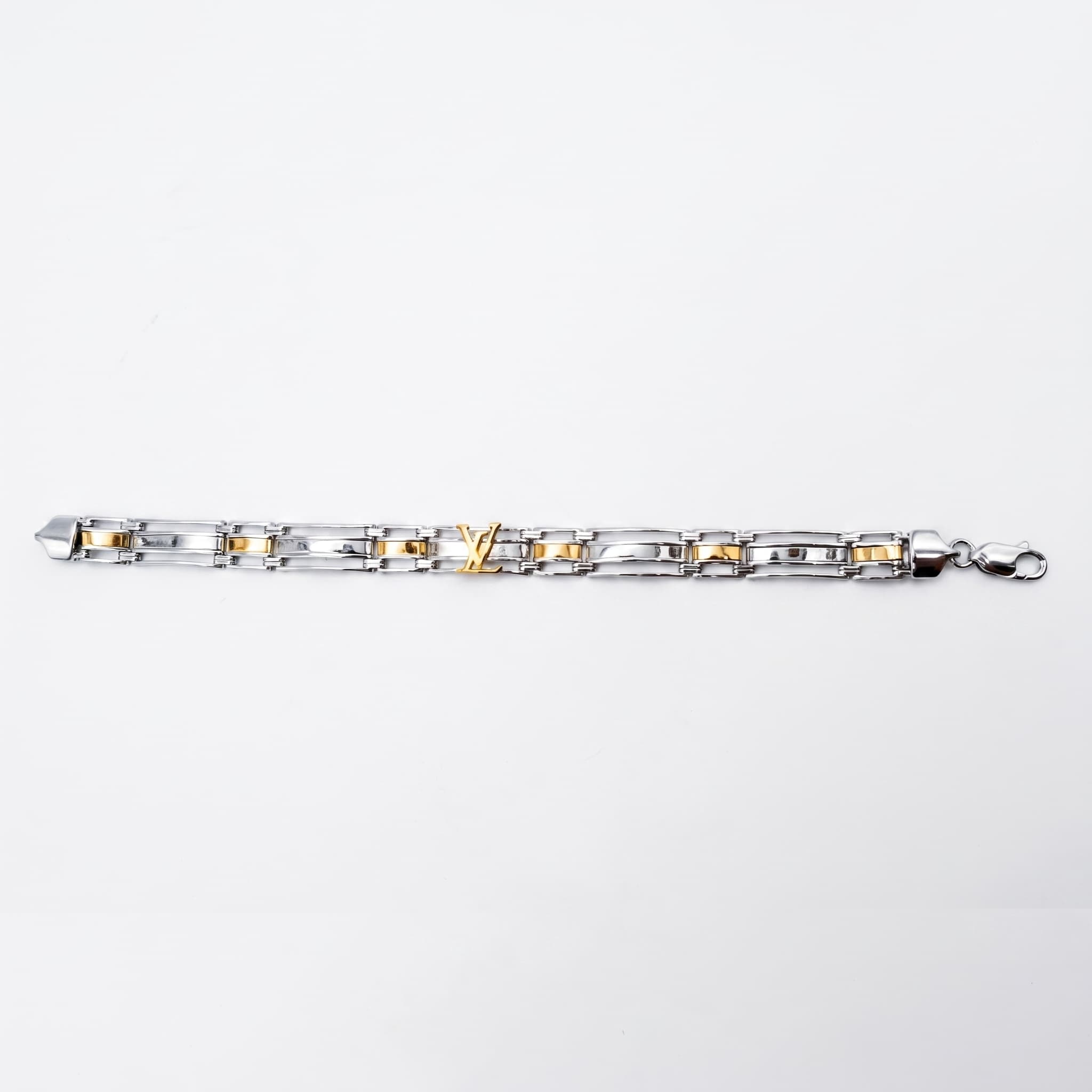 Two Tone Monogram Link Bracelet
