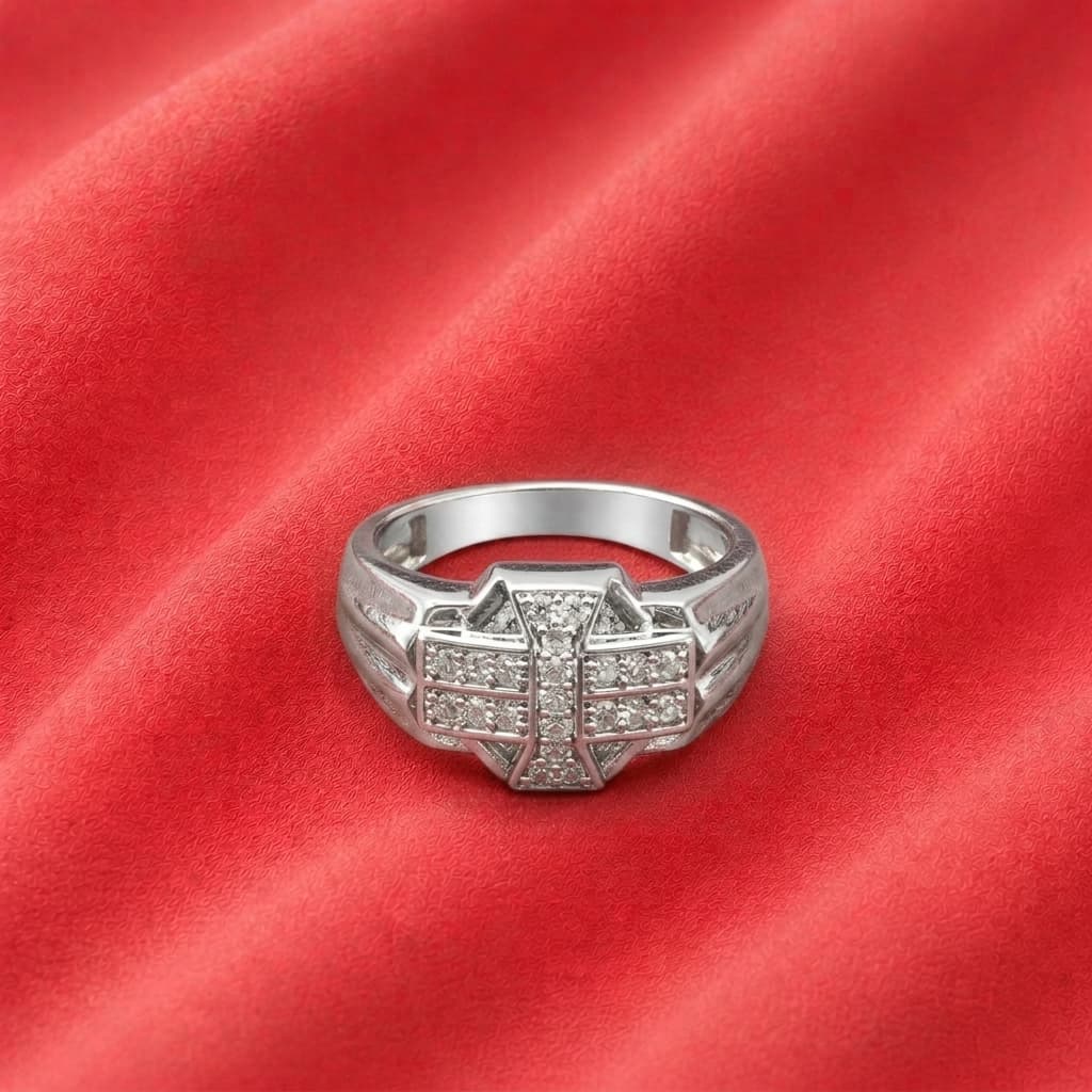 Woven Pave Signet Ring 3