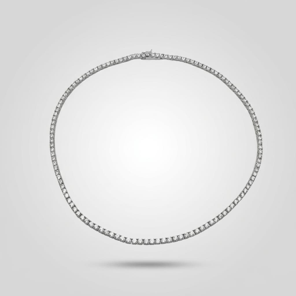 Classic Round CZ Tennis Necklace