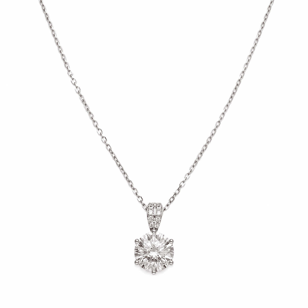 Classic Six-Prong Solitaire Necklace