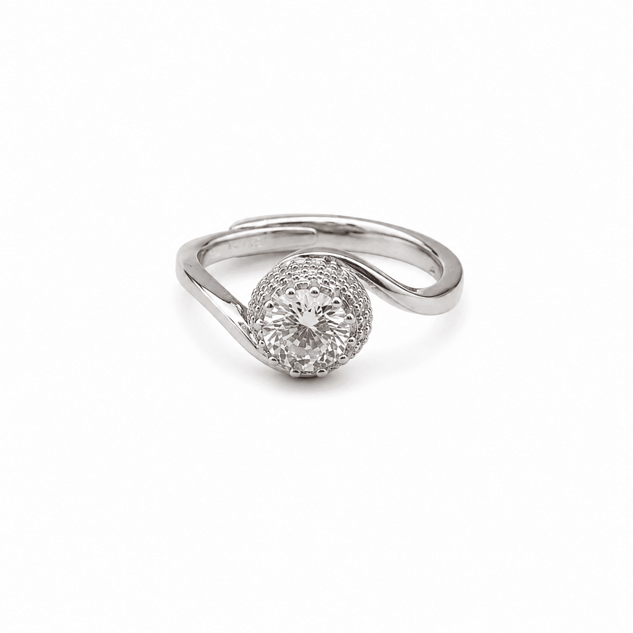 Swirl Halo Ring